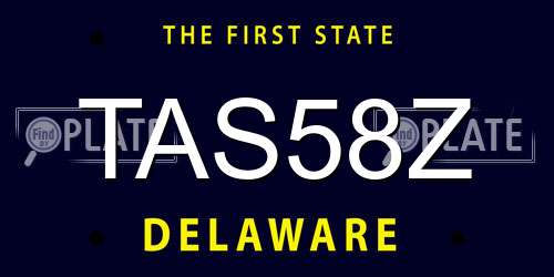 TAS58Z Delaware License Plate