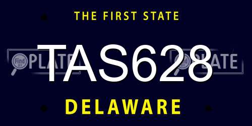 TAS628 Delaware License Plate