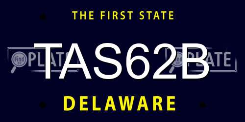 TAS62B Delaware License Plate