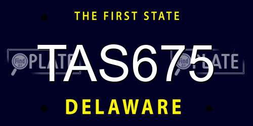 TAS675 Delaware License Plate