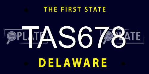 TAS678 Delaware License Plate