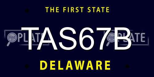 TAS67B Delaware License Plate