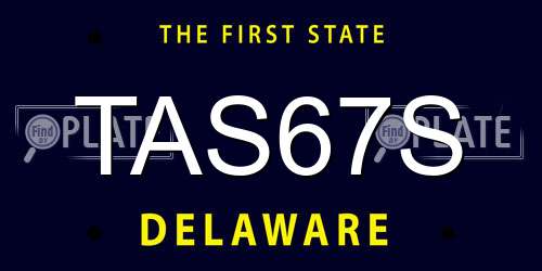 TAS67S Delaware License Plate