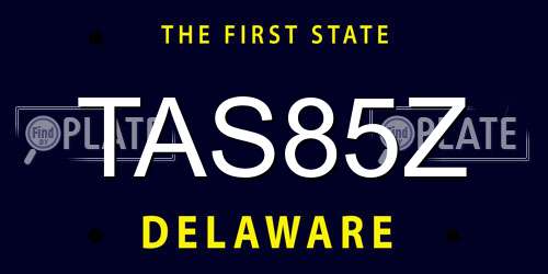 TAS85Z Delaware License Plate