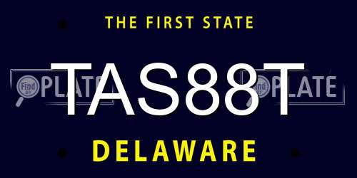 TAS88T Delaware License Plate