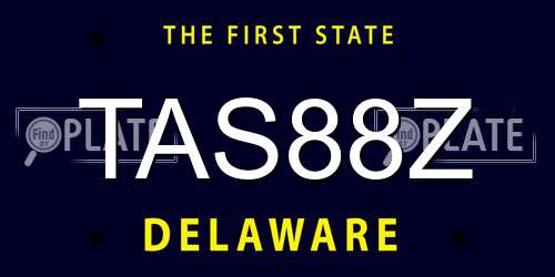 TAS88Z Delaware License Plate