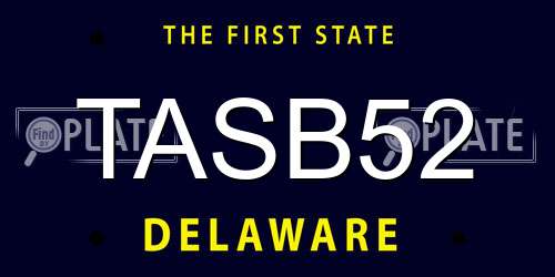 TASB52 Delaware License Plate