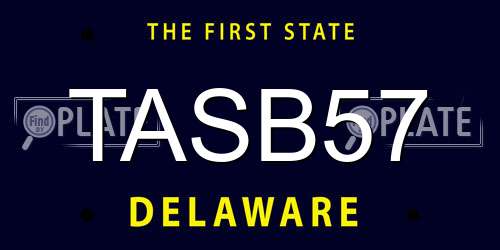 TASB57 Delaware License Plate