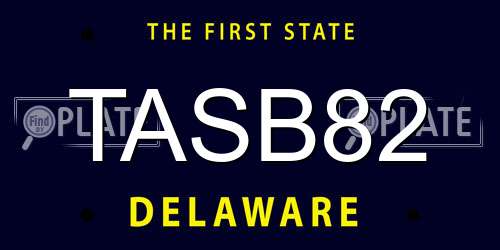 TASB82 Delaware License Plate