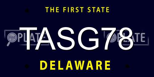 TASG78 Delaware License Plate