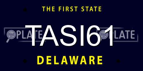 TASI61 Delaware License Plate