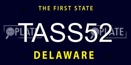 TASS52 Delaware License Plate