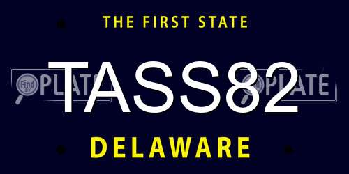 TASS82 Delaware License Plate