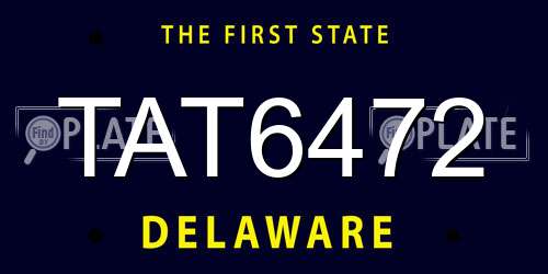 TAT6472 Delaware License Plate