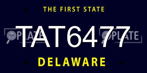 TAT6477 Delaware License Plate