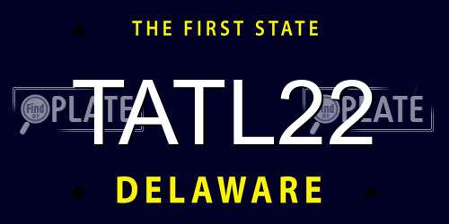 TATL22 Delaware License Plate