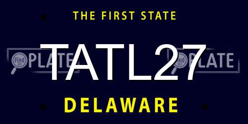 TATL27 Delaware License Plate