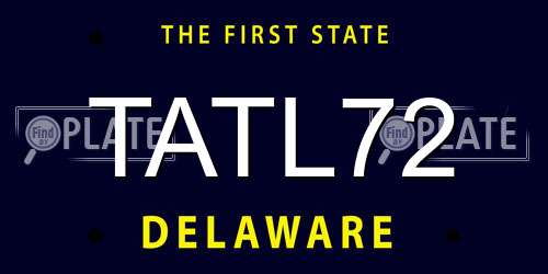TATL72 Delaware License Plate