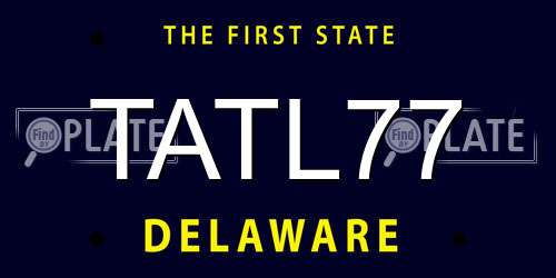 TATL77 Delaware License Plate