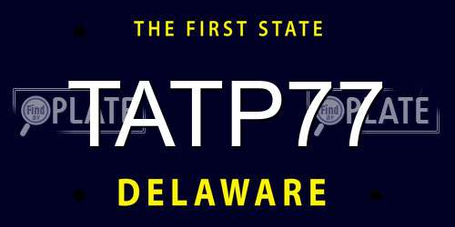 TATP77 Delaware License Plate