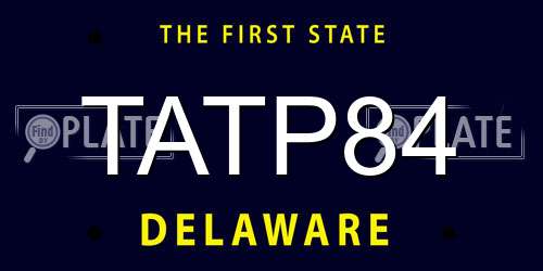 TATP84 Delaware License Plate