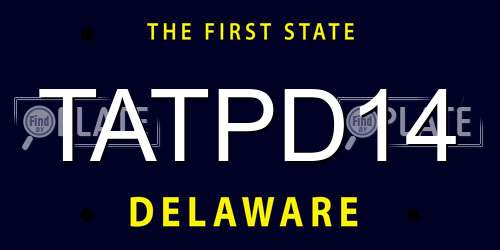 TATPD14 Delaware License Plate