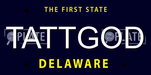 TATTGOD Delaware License Plate