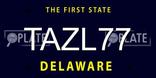 TAZL77 Delaware License Plate