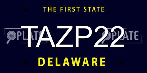 TAZP22 Delaware License Plate