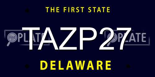 TAZP27 Delaware License Plate