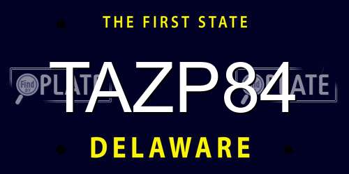 TAZP84 Delaware License Plate