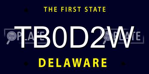 TB0D2W Delaware License Plate