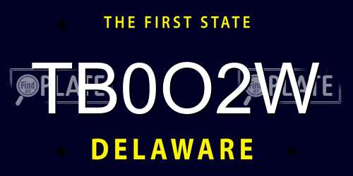TB0O2W Delaware License Plate