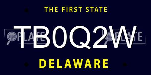 TB0Q2W Delaware License Plate