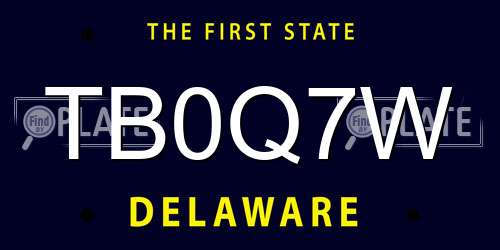 TB0Q7W Delaware License Plate