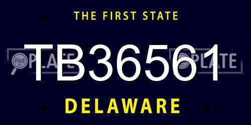 TB36561 Delaware License Plate