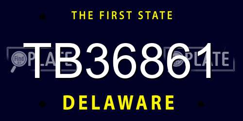 TB36861 Delaware License Plate