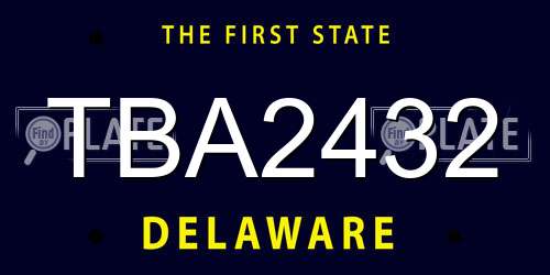 TBA2432 Delaware License Plate