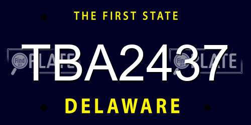 TBA2437 Delaware License Plate