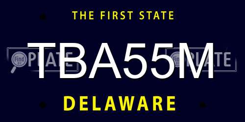 TBA55M Delaware License Plate
