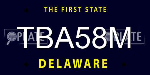 TBA58M Delaware License Plate