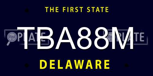 TBA88M Delaware License Plate