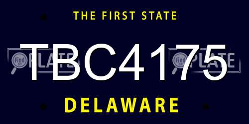 TBC4175 Delaware License Plate