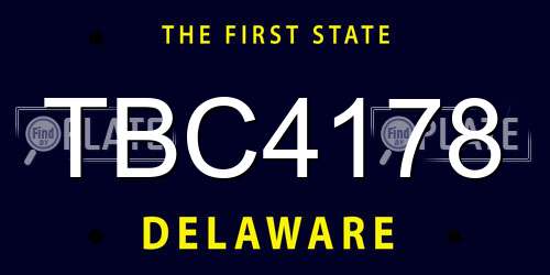 TBC4178 Delaware License Plate