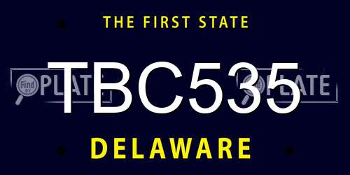 TBC535 Delaware License Plate