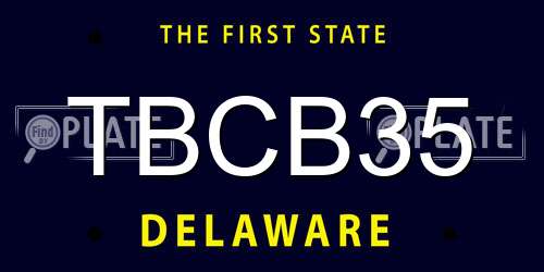 TBCB35 Delaware License Plate