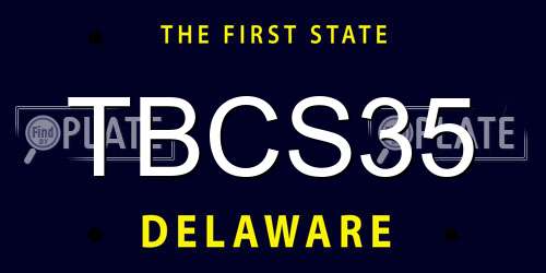 TBCS35 Delaware License Plate