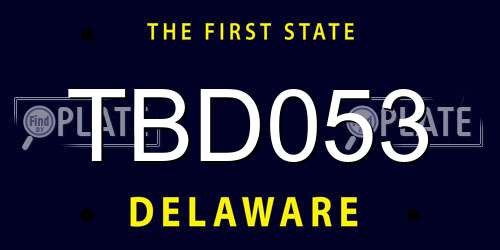 TBD053 Delaware License Plate