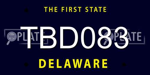 TBD083 Delaware License Plate