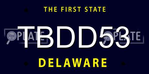 TBDD53 Delaware License Plate
